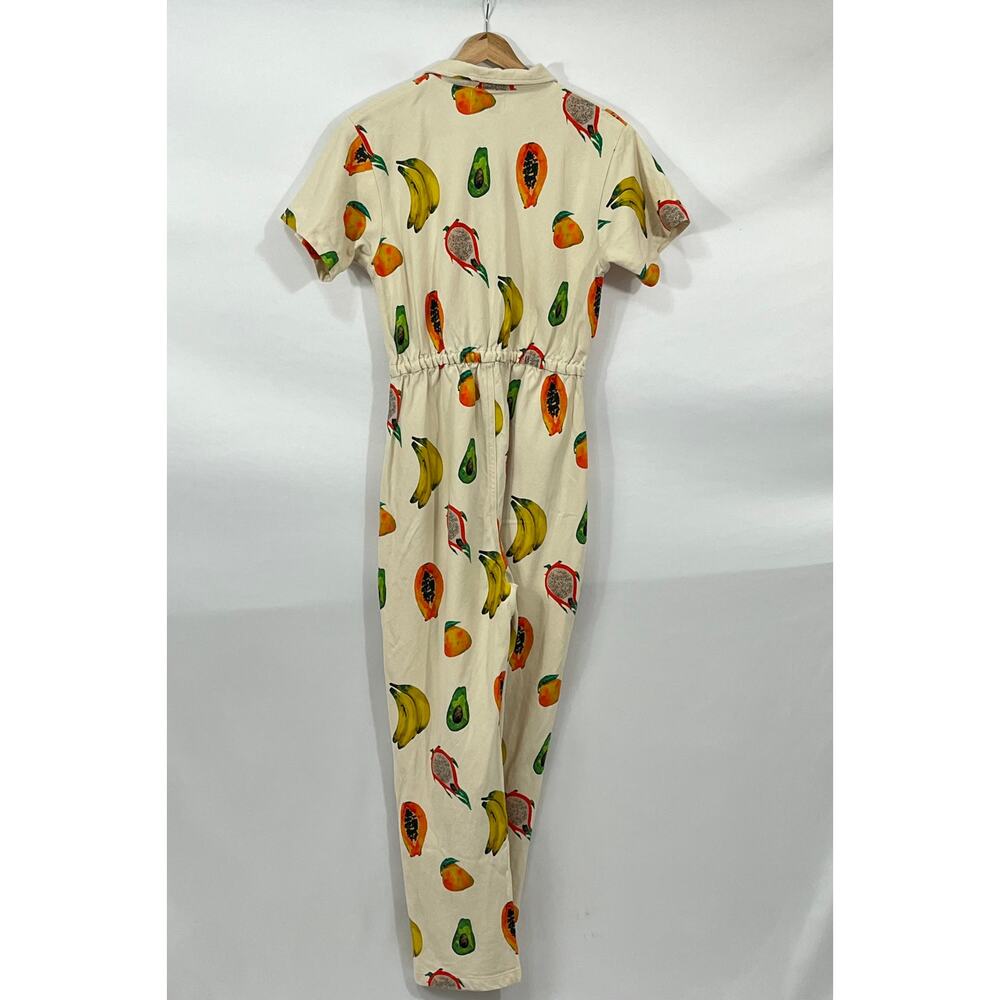 NOBLE Sz M Medium Fruit Frutas Print Short Sleeve Adult Jumpsuit Utility Suit - Picture 6 of 8
